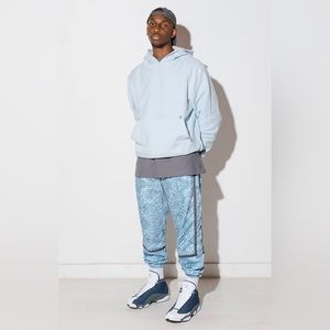 Bristol Studio Warm Up Pants Abstract Blue Basketball Streetwear Style NEW w/Tag